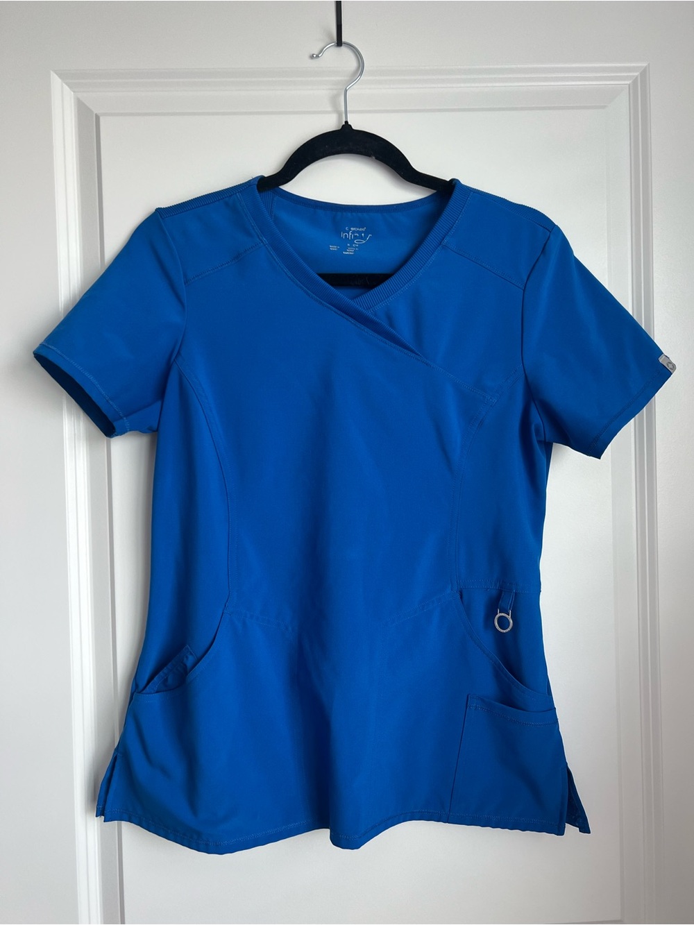 Cherokee Infinity Women’s Blue V-Neck Short Sleeve Scrub Top